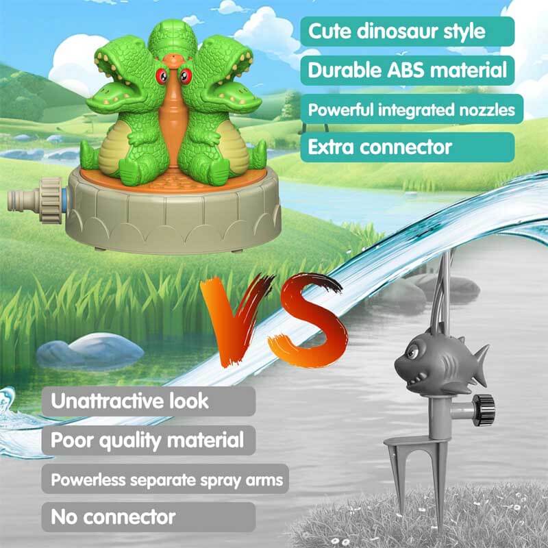 Fidtoy Jouet arroseur d'eau Dinosaure pour enfants, amusement estival en plein air