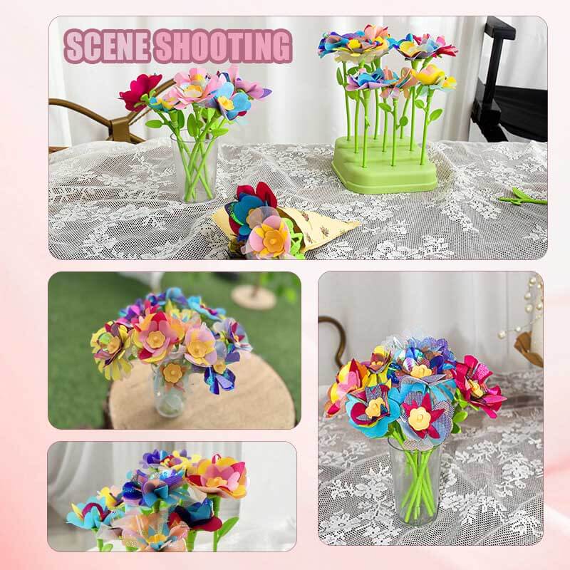 Fidtoy DIY Flower Craft Fabric Bouquet Making Spinning Machine Set – Creative Educational Toy for Kids