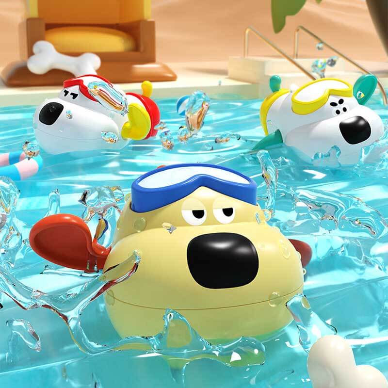 Fidtoy Juguete de baño para niños pequeños, juguete de agua de cuerda, juguete de bañera para bebés de 1, 2 y 3 años, diversión a la hora del baño, juego sensorial, piscina, juguete de playa