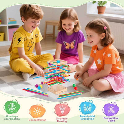 Fidtoy Juego de Mesa de Madera Montessori para Niños de 3+ Juguete Educativo de Conteo y Estrategia