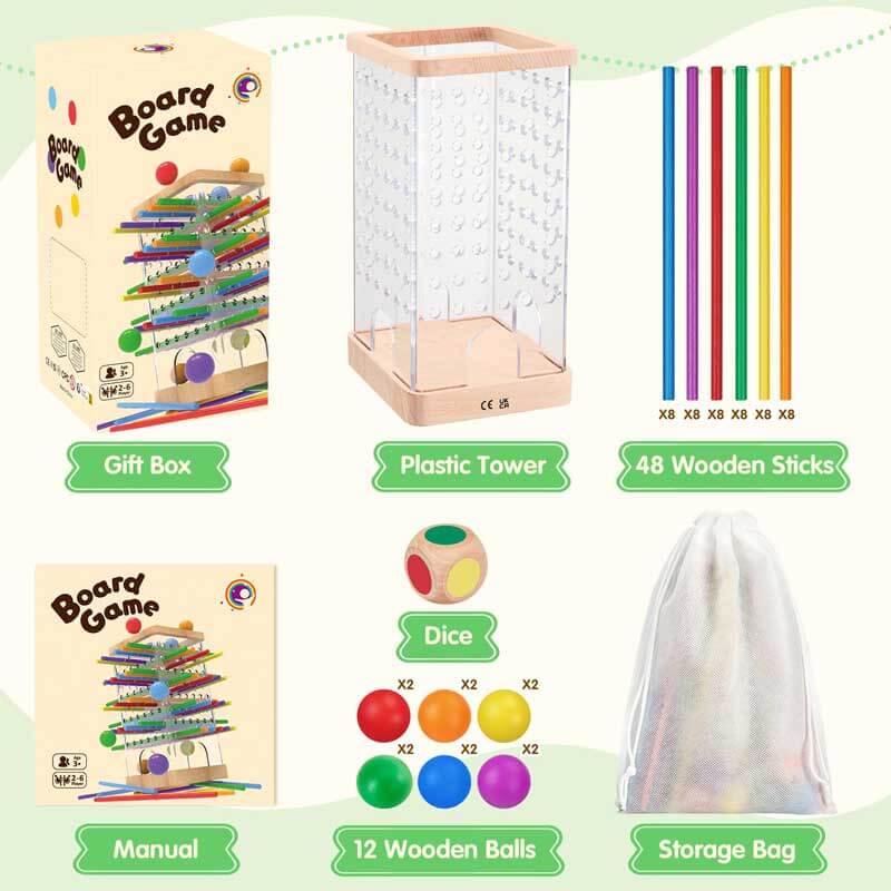 Fidtoy Juego de Mesa de Madera Montessori para Niños de 3+ Juguete Educativo de Conteo y Estrategia