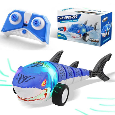 Fidtoy Voiture Requin Télécommandée avec Lumières LED 2.4GHz Véhicule RC Requin 360 Spin Drift Voiture Télécommandée pour Enfants Jeu Intérieur Extérieur