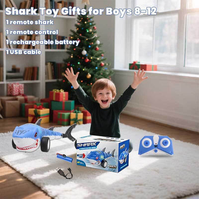 Fidtoy Voiture Requin Télécommandée avec Lumières LED 2.4GHz Véhicule RC Requin 360 Spin Drift Voiture Télécommandée pour Enfants Jeu Intérieur Extérieur