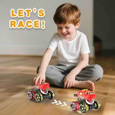 Fidtoy Ensemble de jouets Monster Truck Dinosaure pour tout-petits avec lumières LED