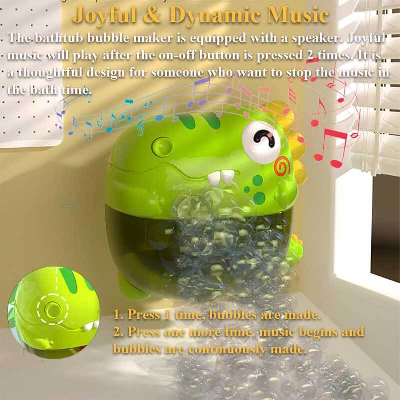 Fidtoy Dinosaurio Juguete de Burbujas para Bañera con Música y Luces de Colores para Niños Pequeños