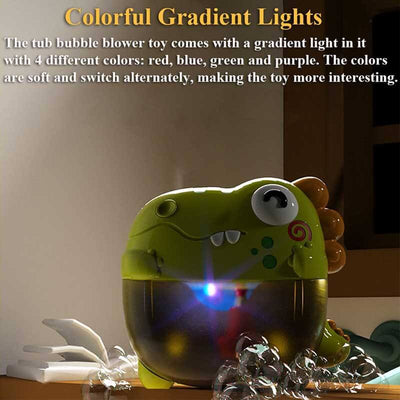 Fidtoy Dinosaurio Juguete de Burbujas para Bañera con Música y Luces de Colores para Niños Pequeños