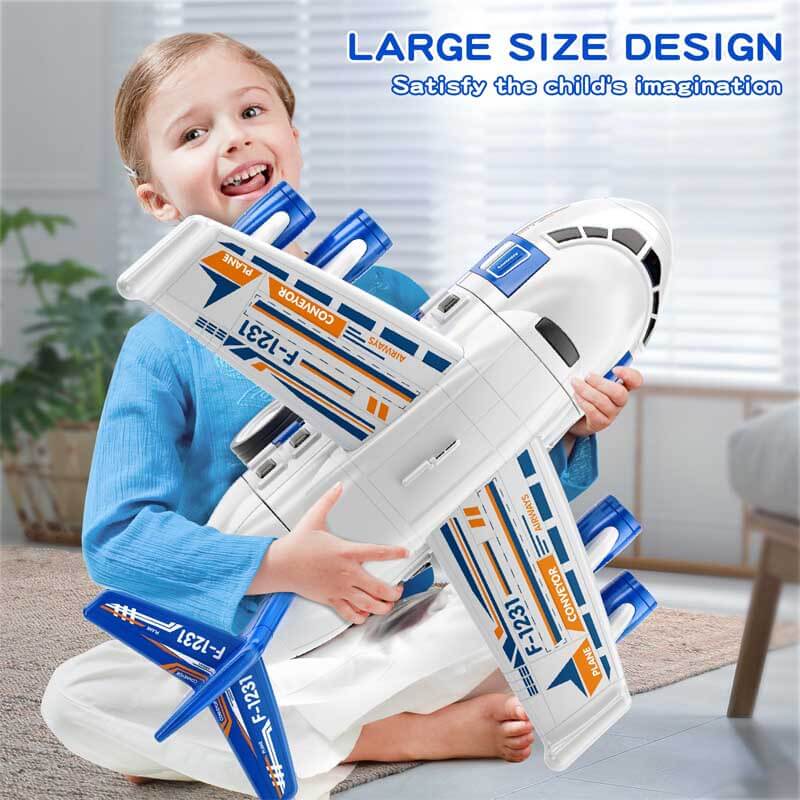 Fidtoy Airplane Toy Set for Kids 3-8 | Multi-Level Garage & Cars Interactive Play