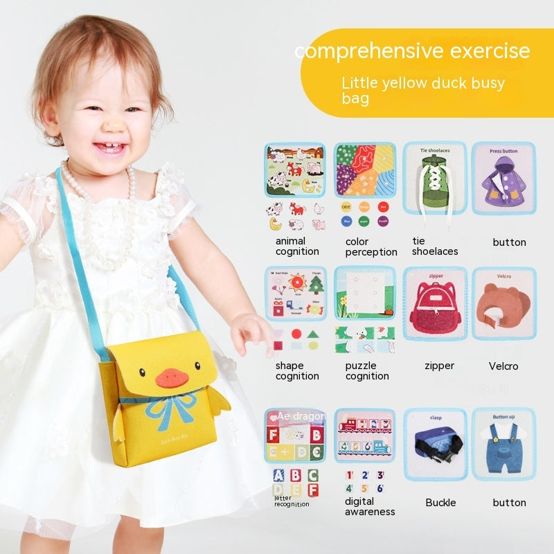 Mochila escolar de educación temprana Montessori para bebés, juguetes educativos