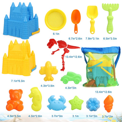 Fidtoy Set de Juguetes de Playa para Niños de 3 a 10 Años con Cubos y Moldes