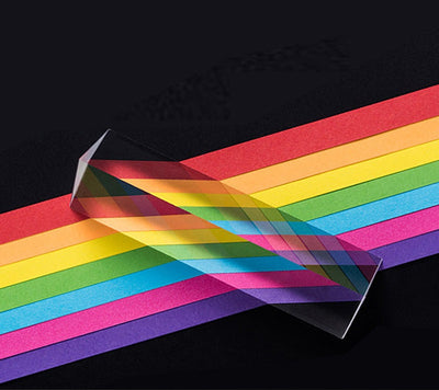 Prisme triangulaire triple en verre optique pour l'enseignement de la physique, spectre lumineux, 5 cm ou 10 cm