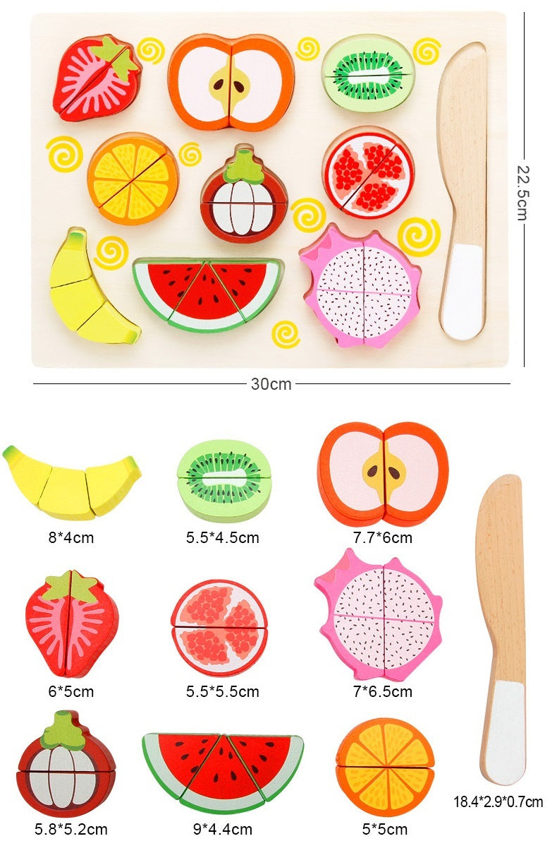 Juego de Frutas de Madera para Cortar con Imanes Tabla de Cortar Frutas