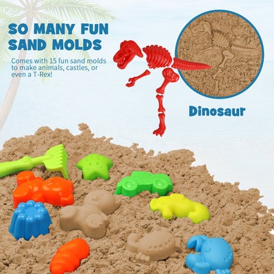 Fidtoy Set de Juguetes de Playa para Niños de 3 a 10 Años con Cubos y Moldes