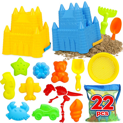 Fidtoy Set de Juguetes de Playa para Niños de 3 a 10 Años con Cubos y Moldes