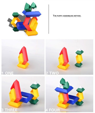 30 Piezas de Bloques de Construcción de Pirámide Cúbica 3D