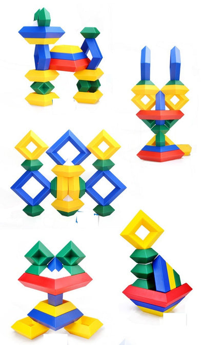 30 Piezas de Bloques de Construcción de Pirámide Cúbica 3D