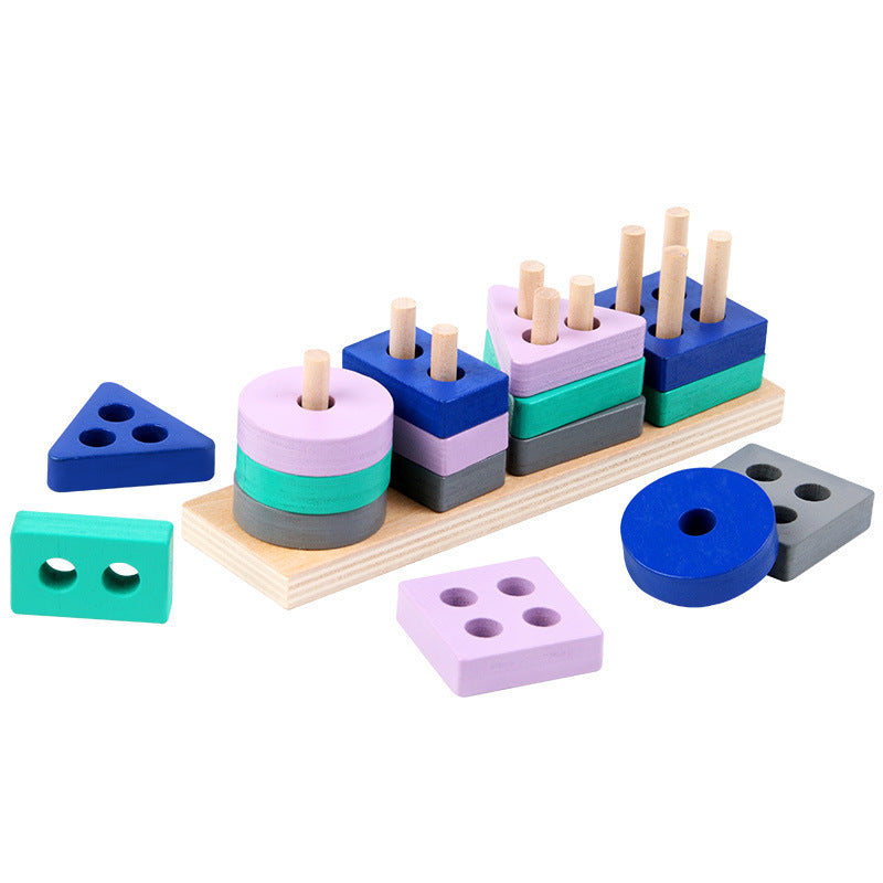 Tablero Montessori para apilar y clasificar - Juguete de madera ecológico