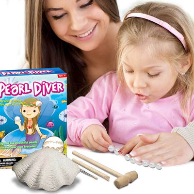 Fidtoy Seashell Excavation Kit for Kids 3+ – STEM Learning & DIY Pearl Bracelet Activity