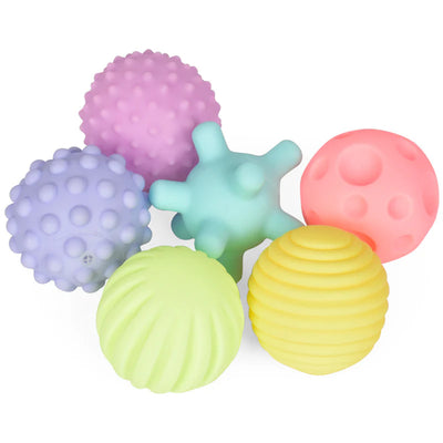 Pelotas Sensoriales Suaves Fidtoy – Set de 6 Juguetes Blandos de Baño para Bebés