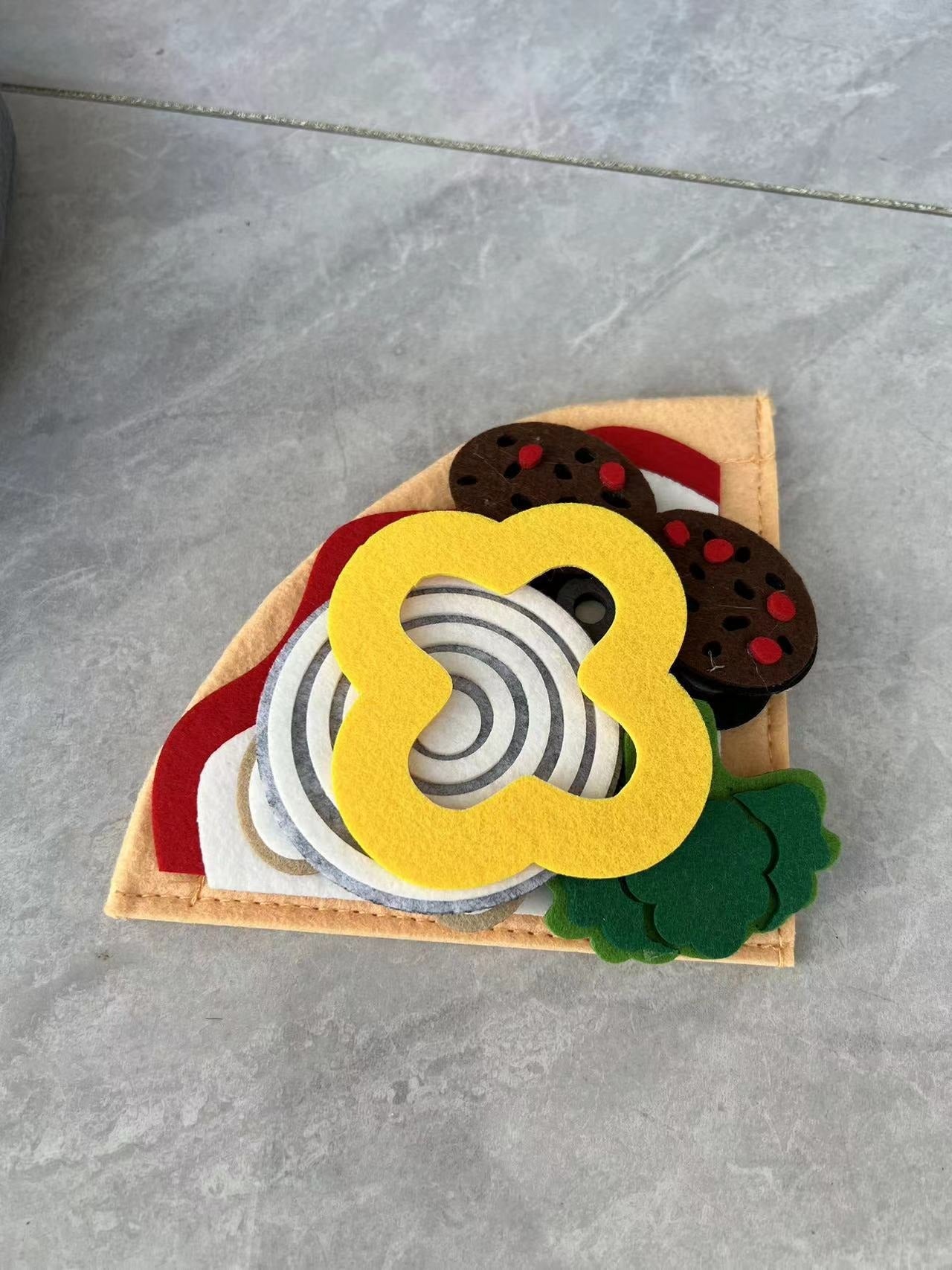 Juego de pizza de fieltro