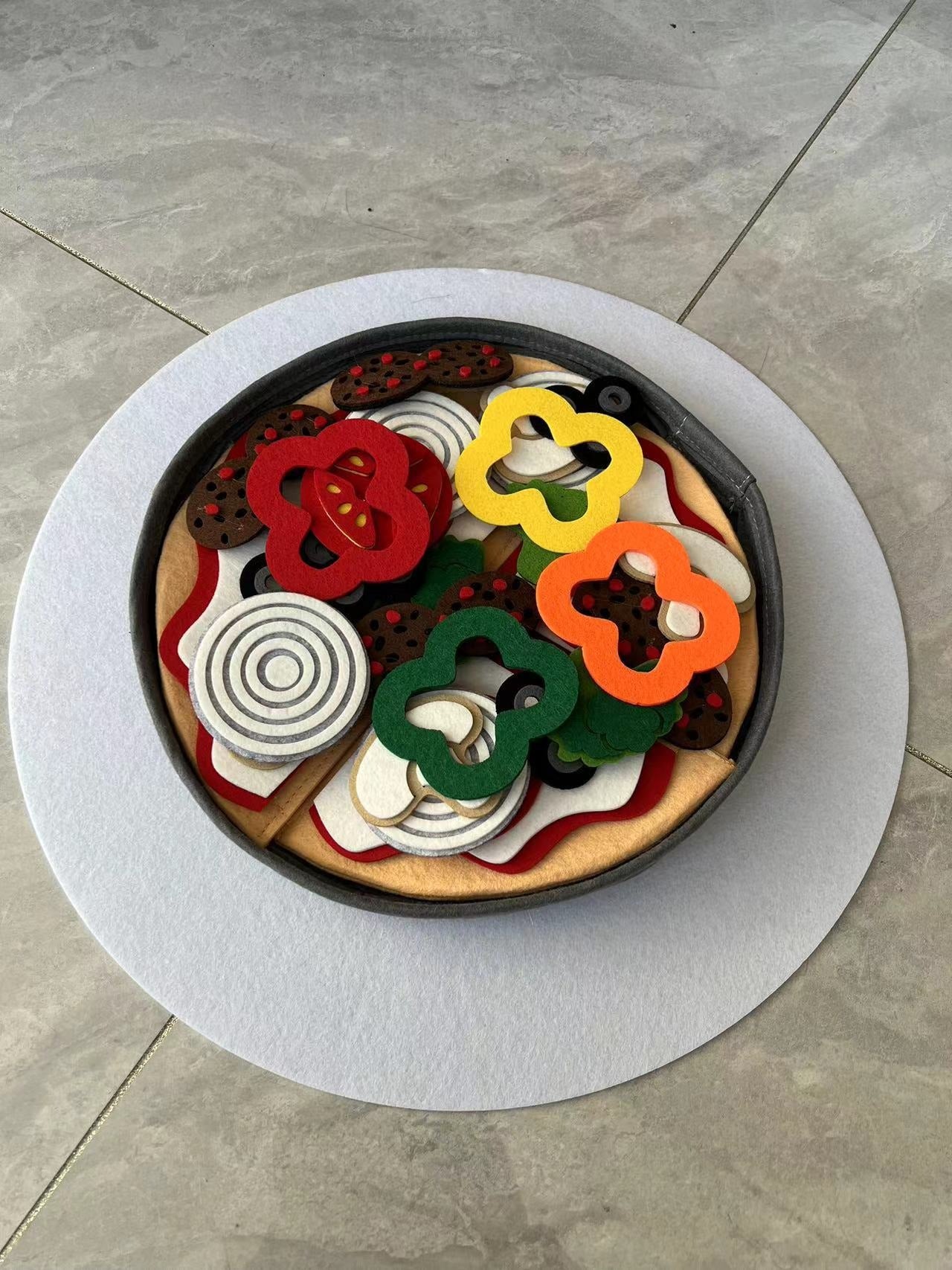 Juego de pizza de fieltro