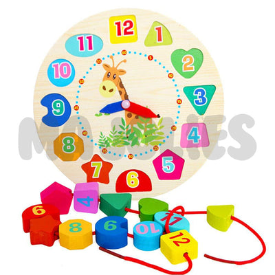 Horloge à lacer en bois