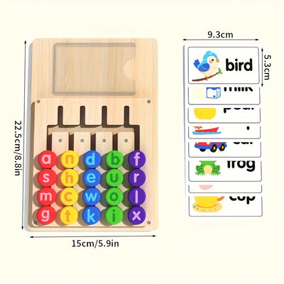 Tablero de aprendizaje del alfabeto Fidtoy para niños pequeños, juguete interactivo para deletrear letras y palabras