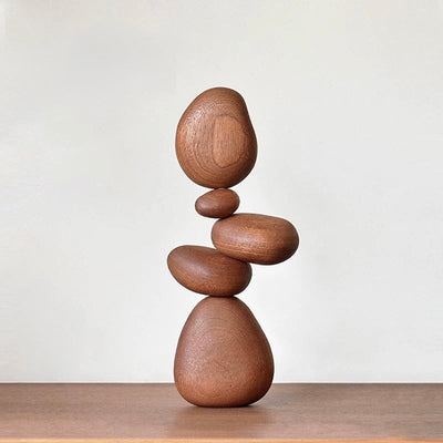 Pierres magnétiques en bois d'équilibre – Sculpture en bois massif fabriquée à la main