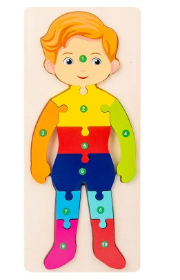 Rompecabezas de madera 3D educativo para niños