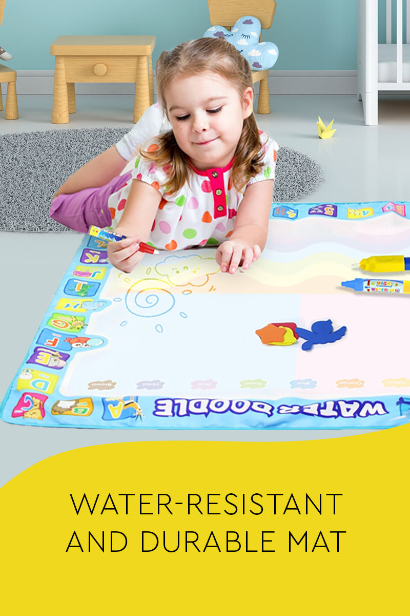 Alfombrilla mágica de dibujo con agua para niños, sin manchas, con bolígrafo y pincel