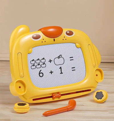 Fidtoy Puppy Drawing Slate and Magnetic Number Color Maze Game 2-in-1 Learning Board for Kids Ages 2-6