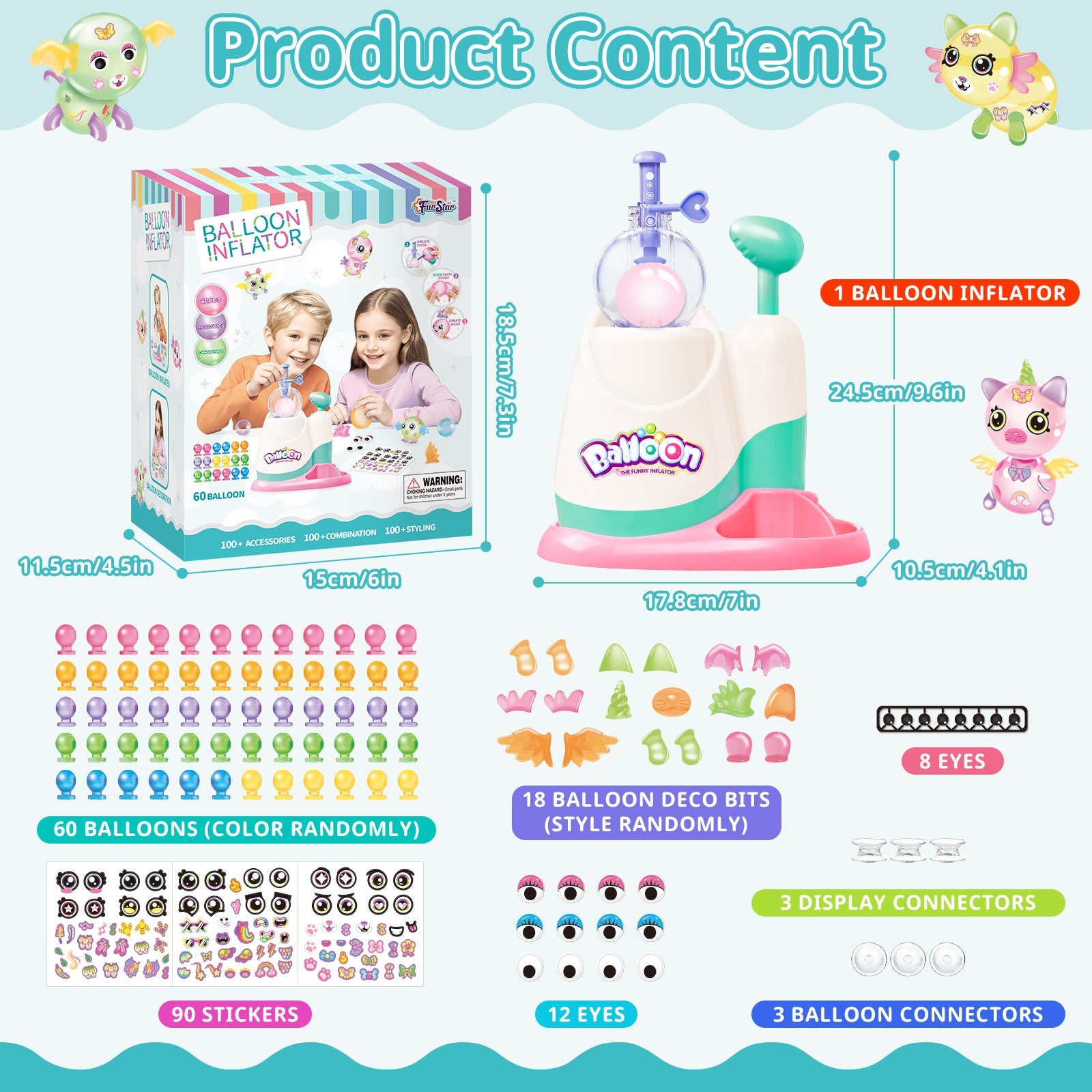 Juguetes blandos para inflar globos, recuerdos de fiesta kawaii para niños de 4 a 8 y 8 a 12 años, recambios de paquetes blandos que brillan en la oscuridad - Kit para hacer squishies DIY