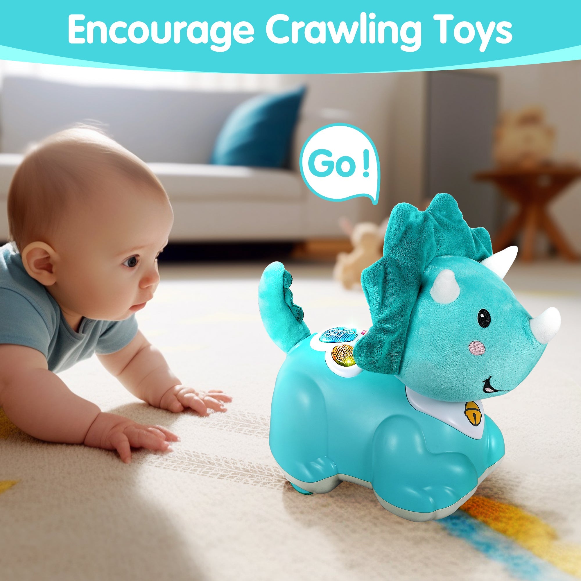 Peluche Dinosaure Musicale Fidtoy avec Lumière et Son pour Bébés