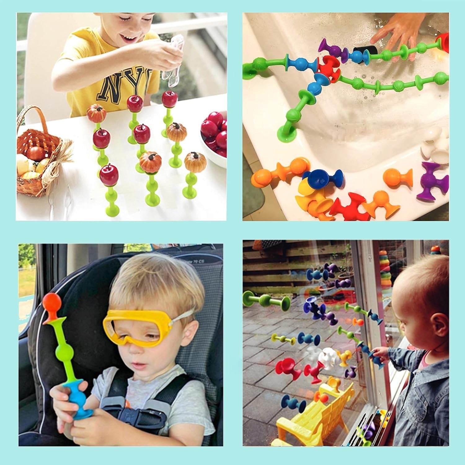 Suction Silicone Cup Sensory Connector Jar 48 pieces