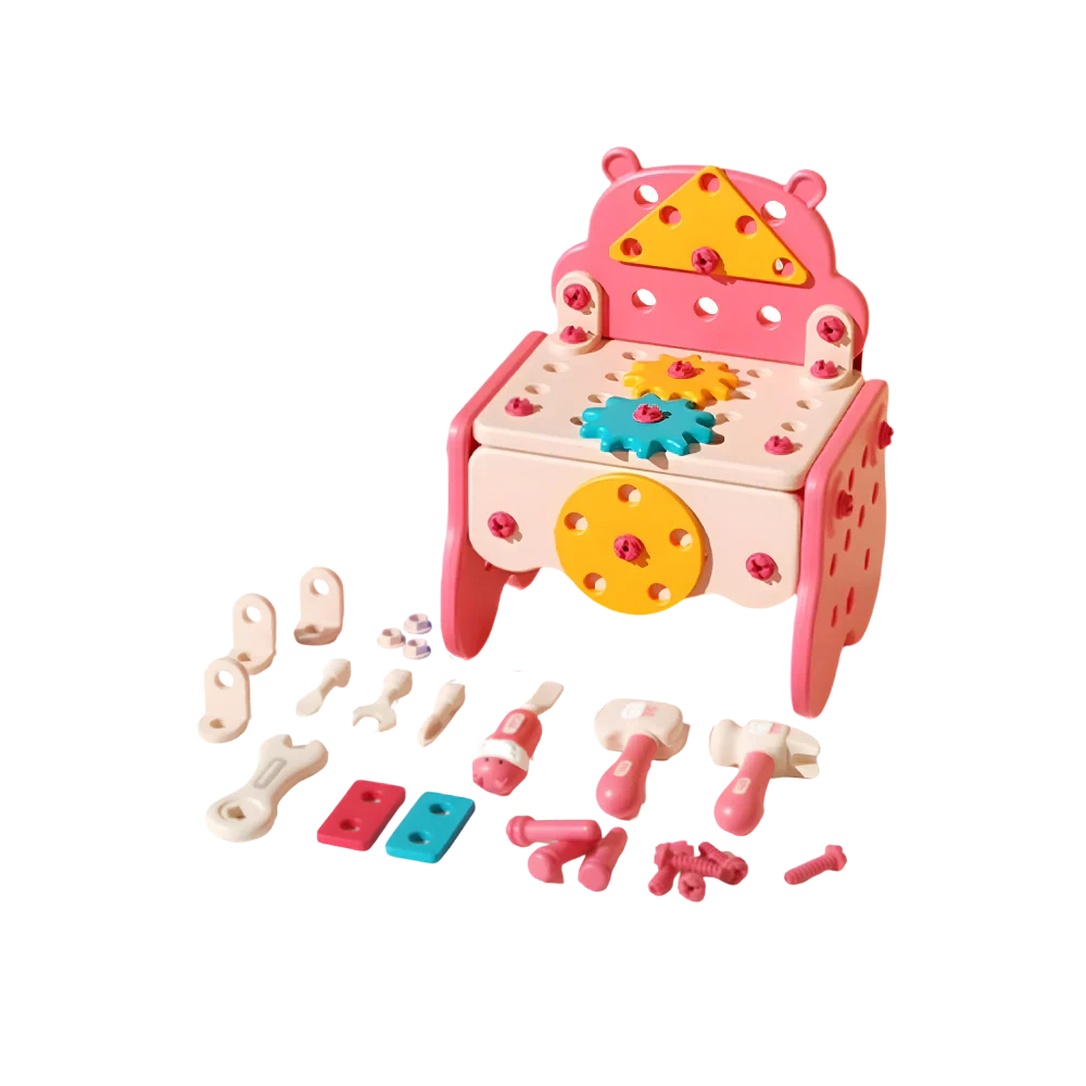 Caja de herramientas de taladro y destornillador eléctrico 3 en 1 para niños – Juego de construcción STEM, juguete educativo de ensamblaje DIY