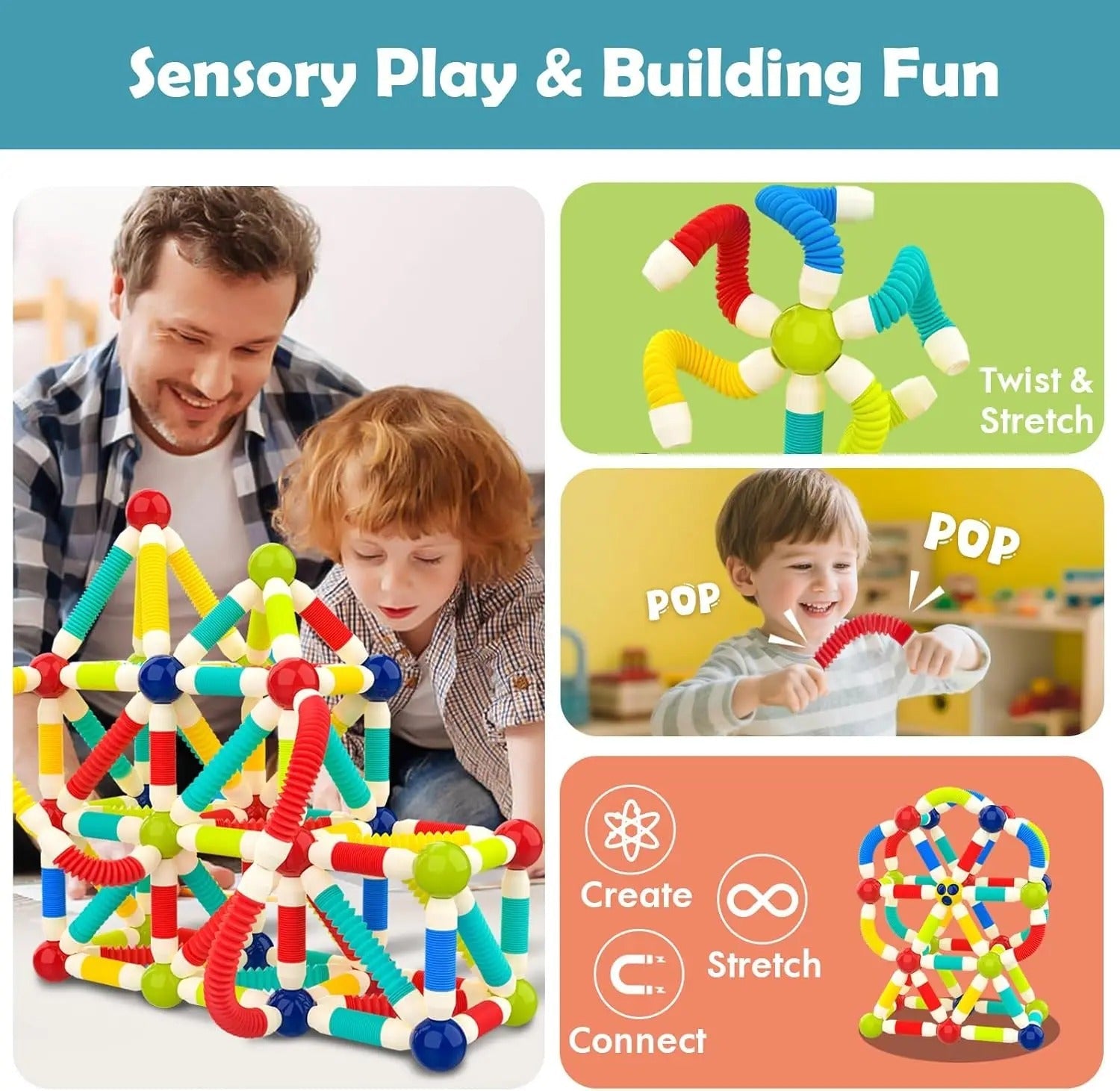 Pop Tube Magnetic Sticks Puzzle con Personaje -158
