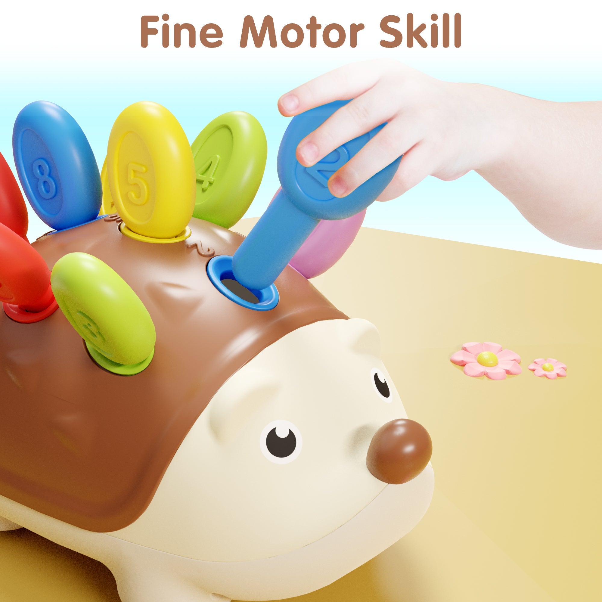 Fidtoy Hérisson Jouet de tri de motricité fine pour tout-petits