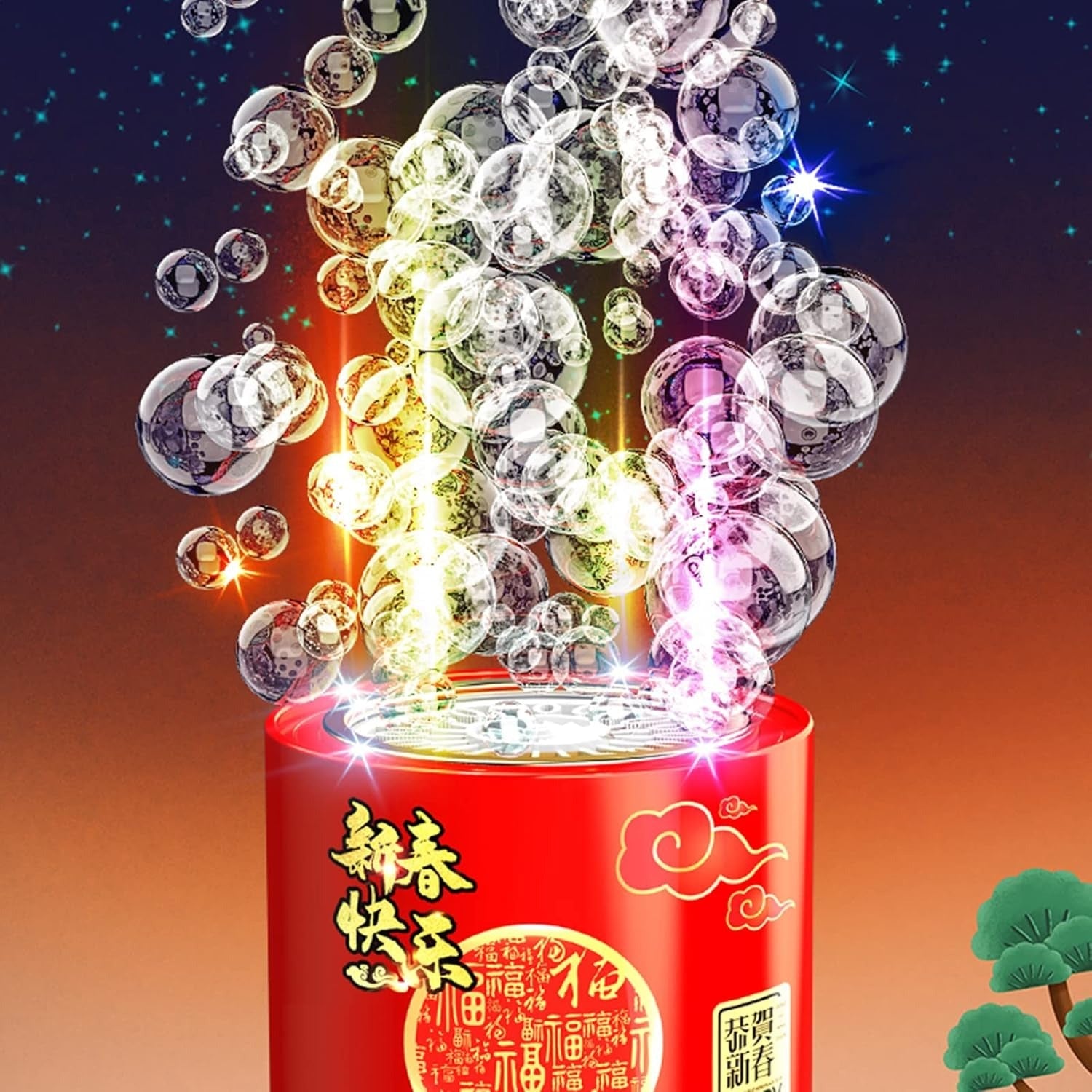 Fidtoy Colorful Lights Electric Automatic Bubble Maker Machine for Kids Outdoor Party Play