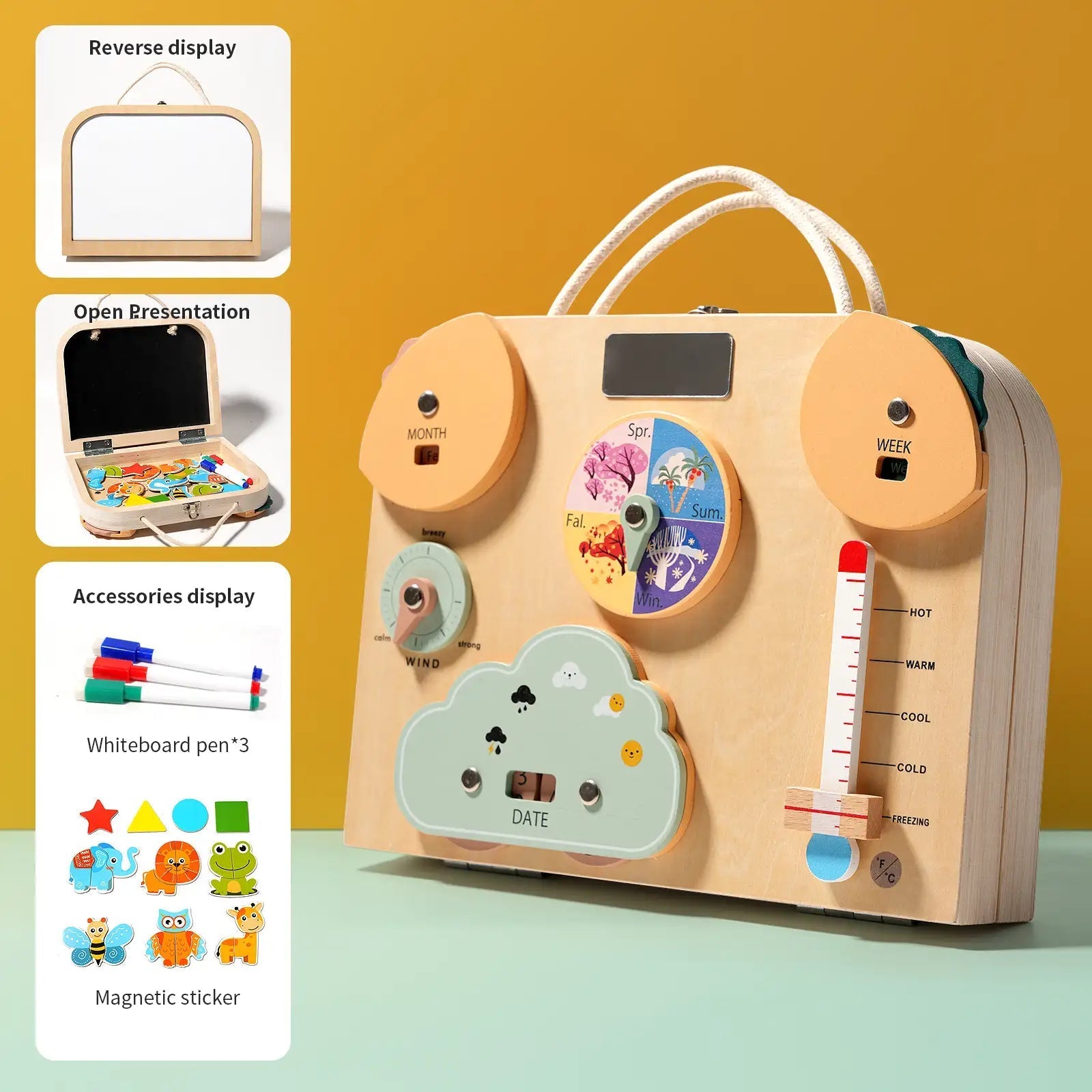 Tablero Sensorial Montessori con Luz LED - Juguete Educativo de Madera para Niños Pequeños