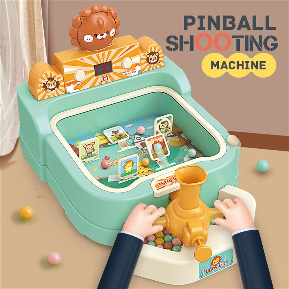Fidtoy Cartoon Pinball Target Shooting Machine with Score for Kids Tabletop Arcade Game Hand-Eye Coordination Toy Age 3+