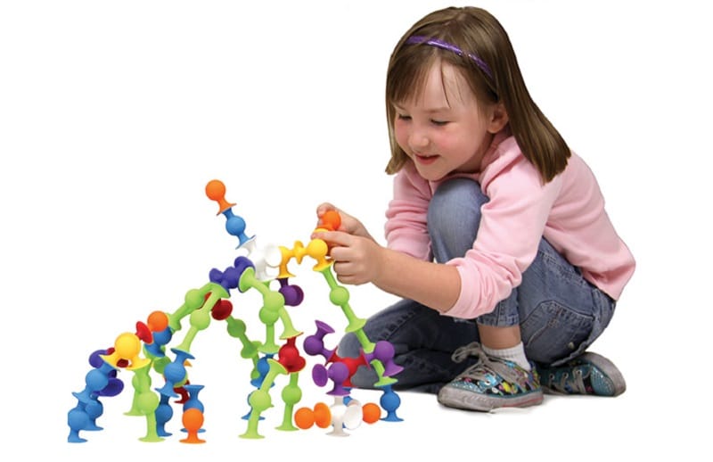 Fidtoy 36 Pieces Suction Cups Sensory Construction Building Blocks, Colorful Suction Cup Bath Toy, Fine Motor Sorting and Stacking Toy Ages 2-6