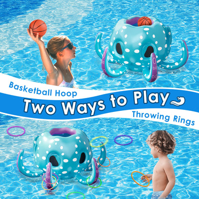 Jeu de piscine pieuvre gonflable 2-en-1 Fidtoy, jouet d'été