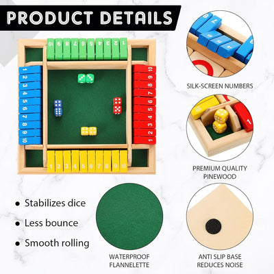 Fidtoy Colorful Wooden Dice Number Game for Family Montessori Math Board Game