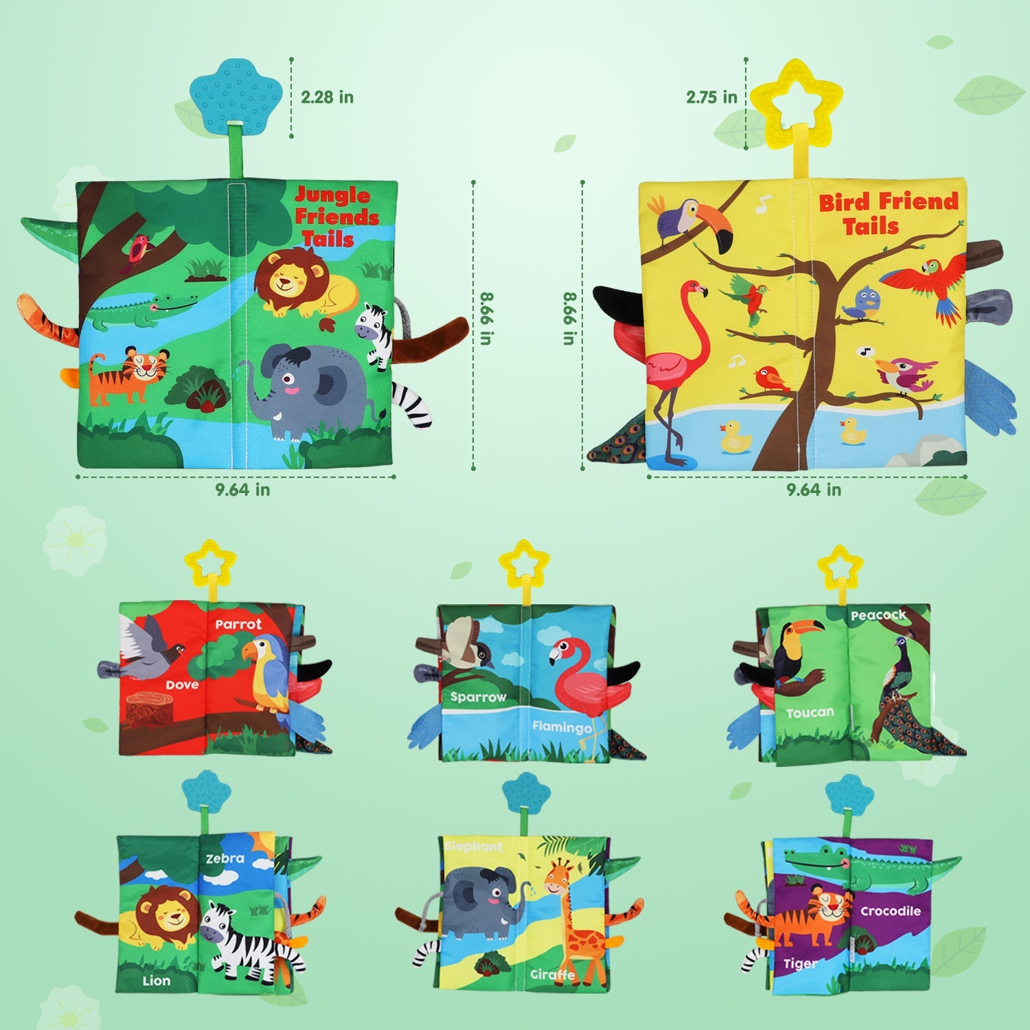 Set de libros suaves y sonoros Fidtoy Crinkle para recién nacidos de 0 a 6 meses Juguete sensorial