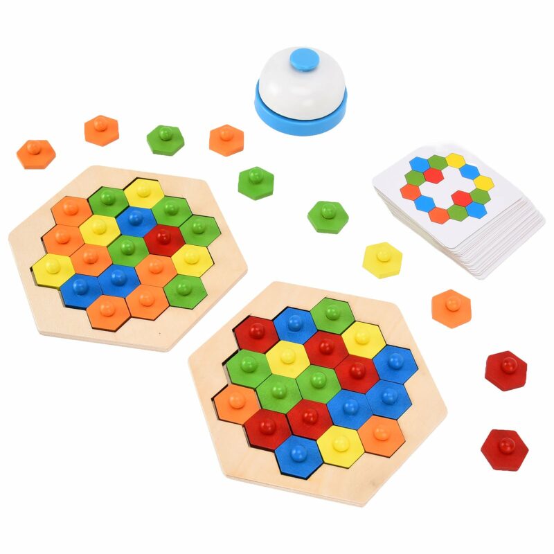 Puzzle en bois multijoueur motif nid d'abeille - 576