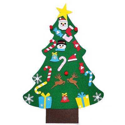 Juego de árbol de Navidad de fieltro DIY Fidtoy con 30 adornos – Actividad navideña Montessori para niños pequeños