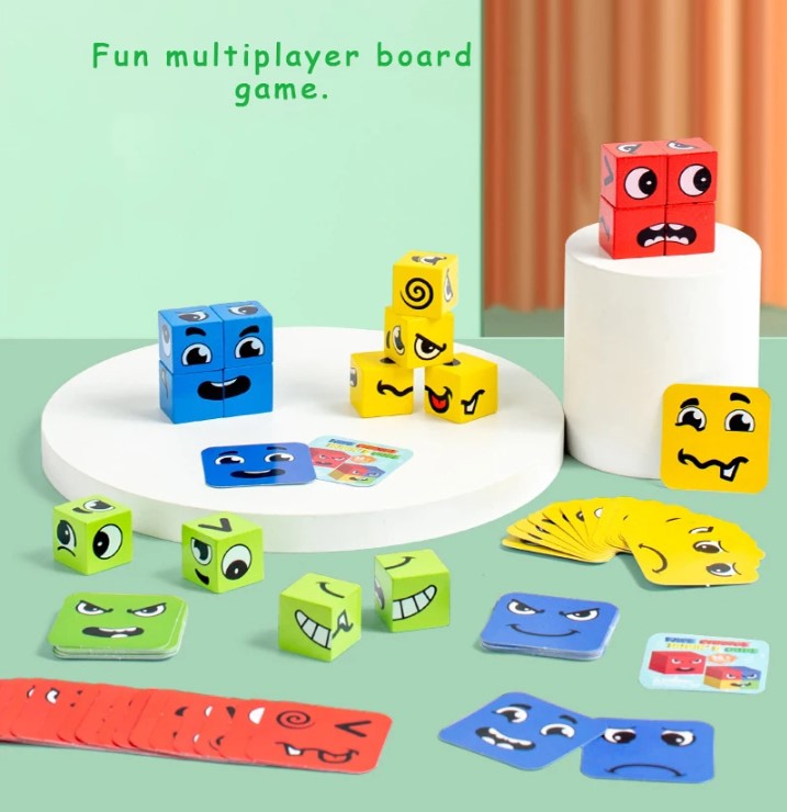 Jeu de course de grimaces - Jeu en bois écologique