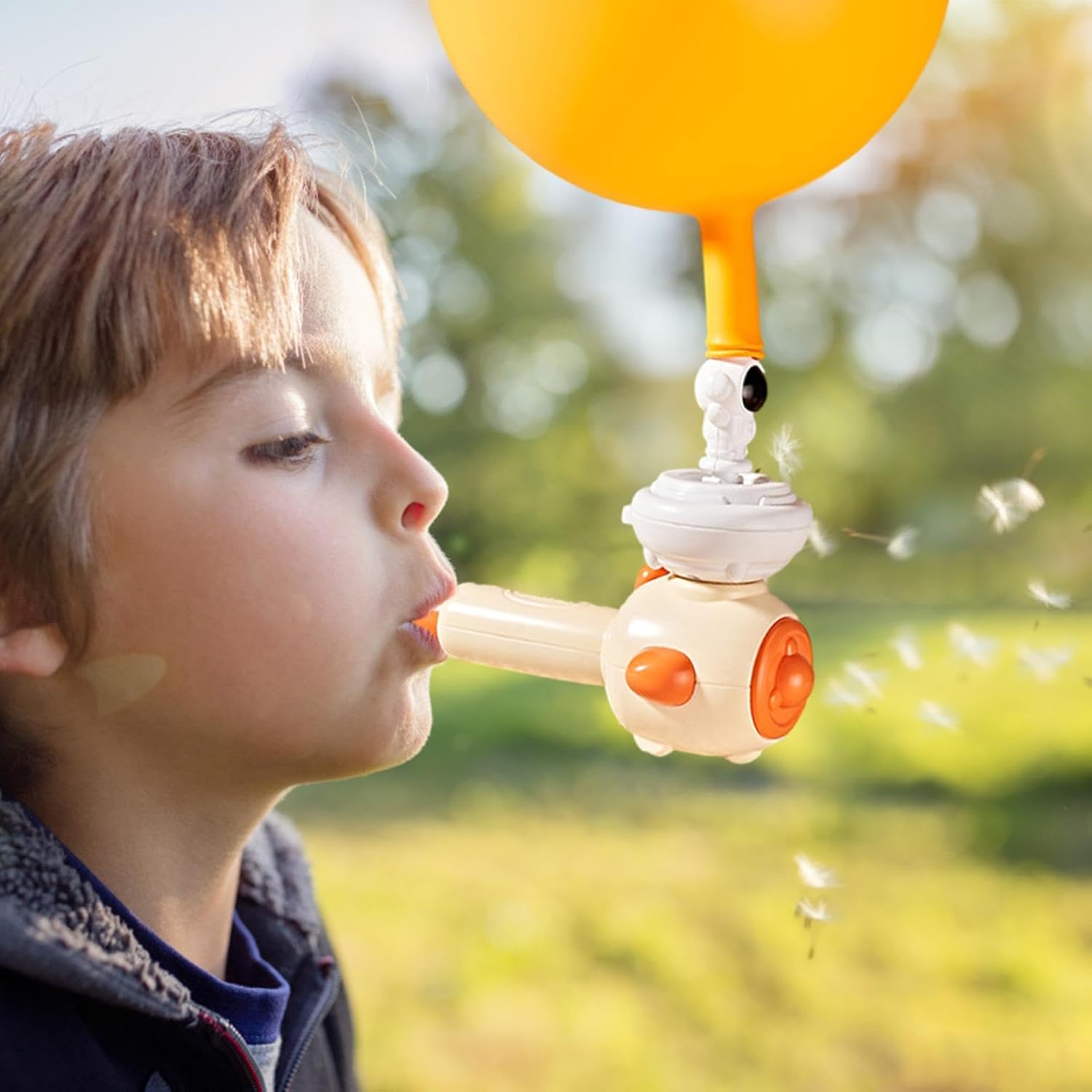Fidtoy 3 in 1 Blower Floating Balloon Ball Activity Toy for Kids – Montessori Breathing Training Toy with Floating Ball, Balloon Launcher & Whistle Game for Ages 3+