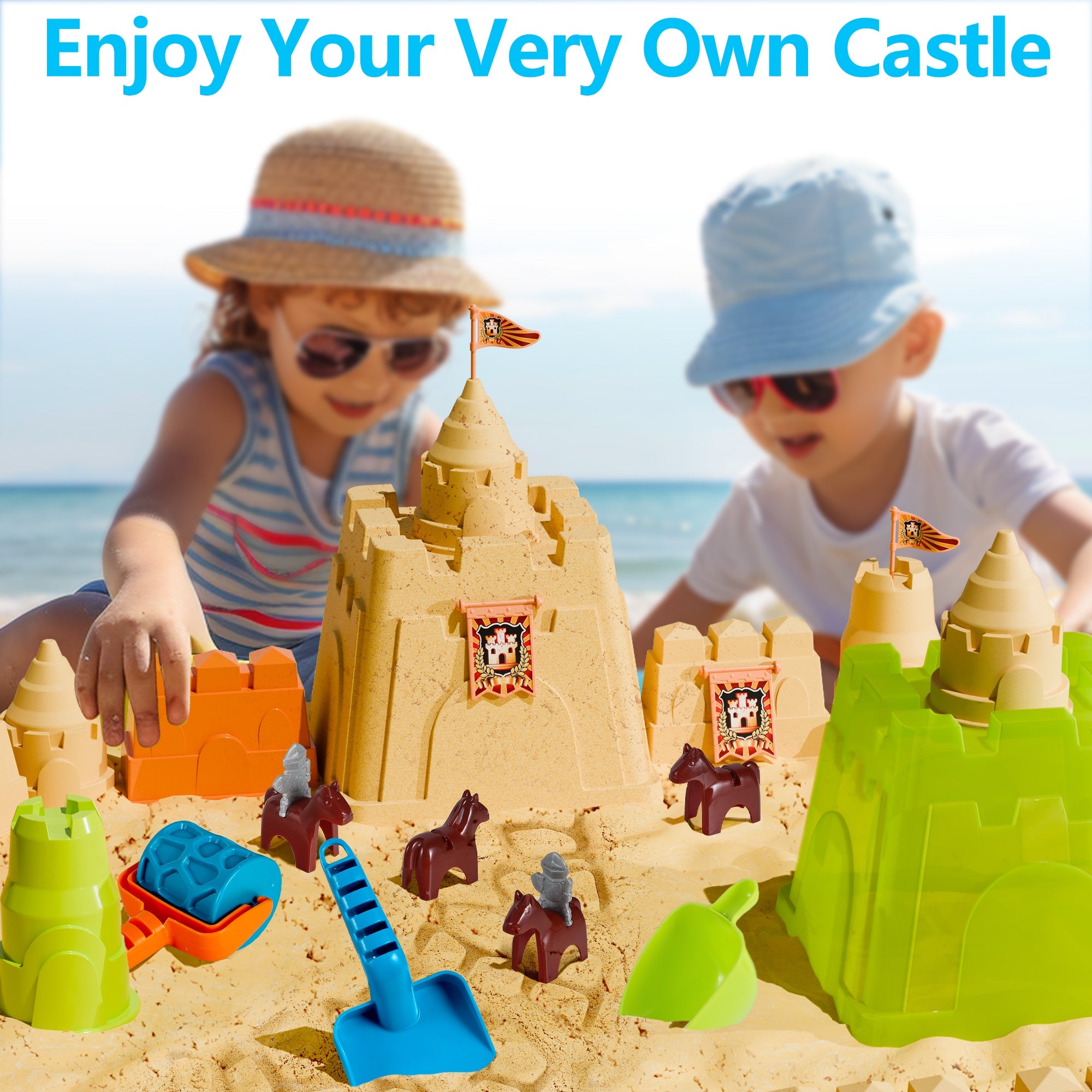 Fidtoy Caballero Castillo Juego de Cubos de Playa para Niños