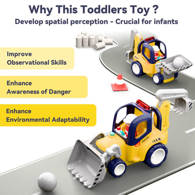 Fidtoy Camion de chantier télécommandé avec lumières et sons pour les tout-petits
