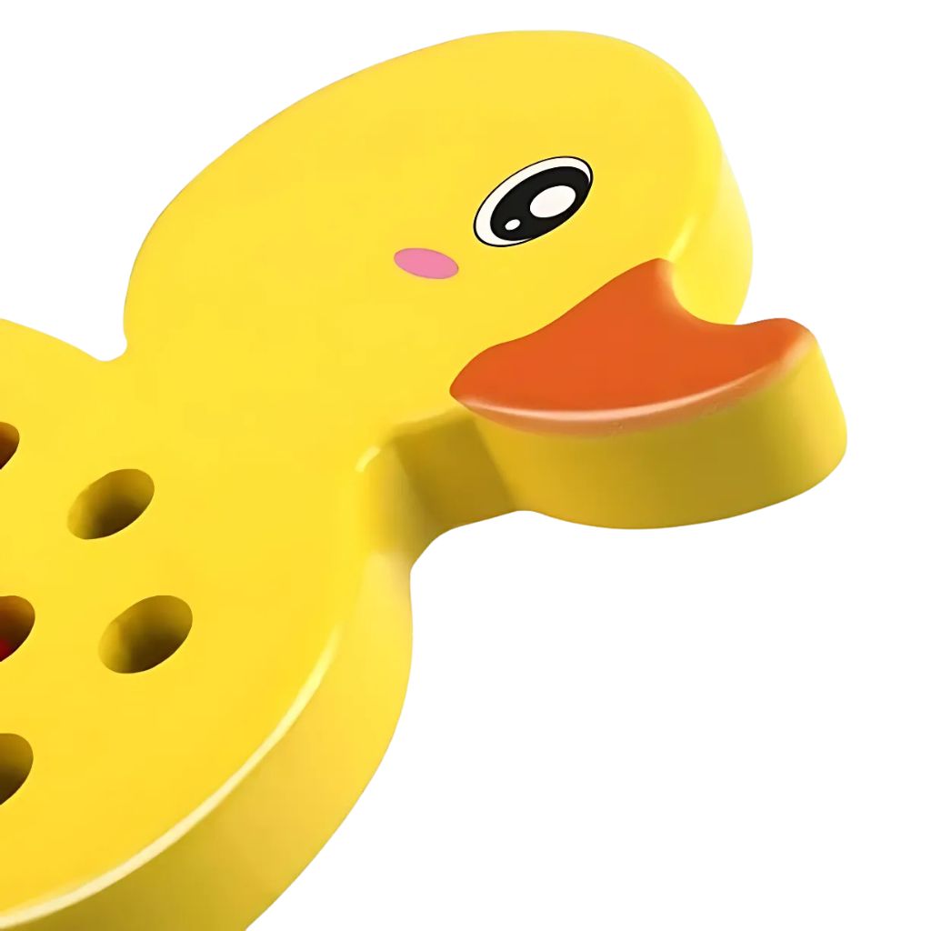 Set d'enfilage canard et éléphant en bois